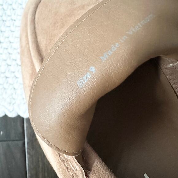 Dolce Vita Yanni Chestnut Suede Platform Penny Loafer Heels Menswear Academia 9 - Picture 6 of 8